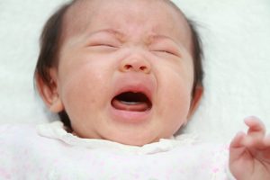 Crying baby girl (Japanese 0 year old)